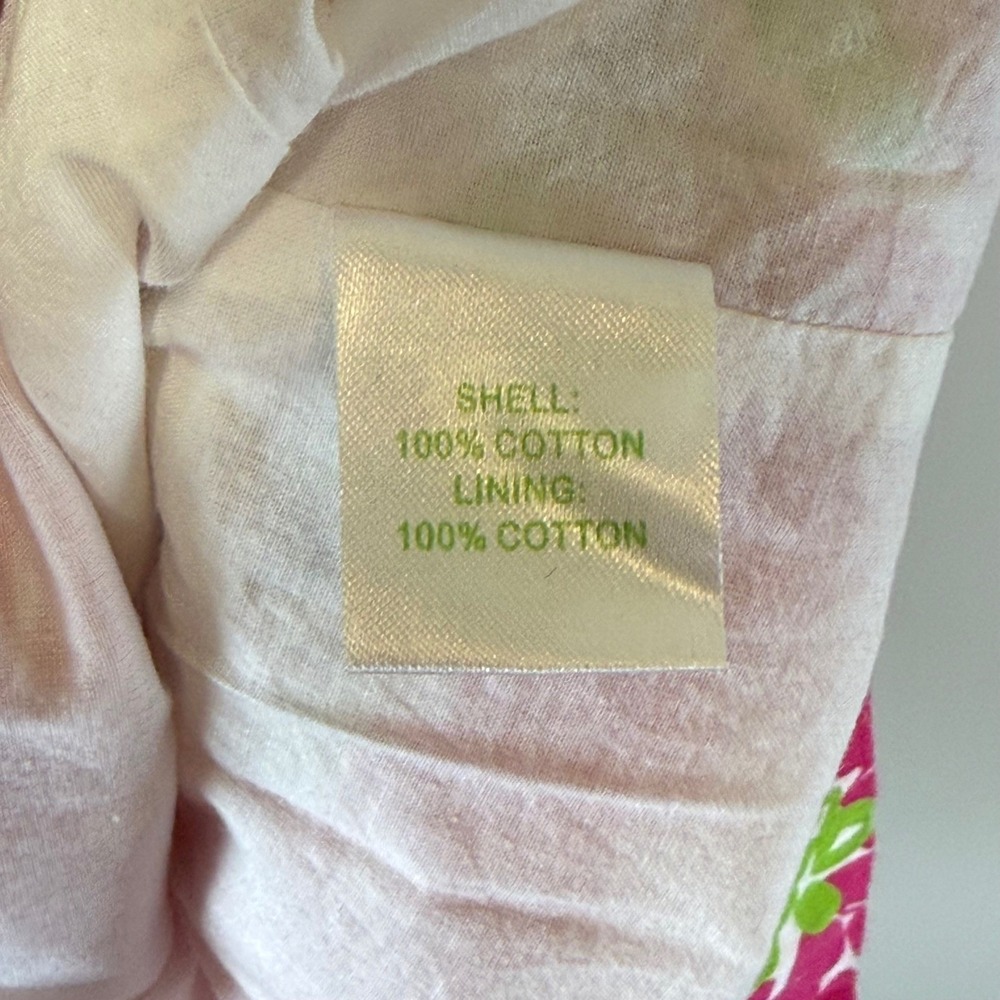 Lilly Pulitzer Jubilee Dress Women 2 Pink Green Floral Ruffle Keyhole Resortwear - Picture 7 of 7